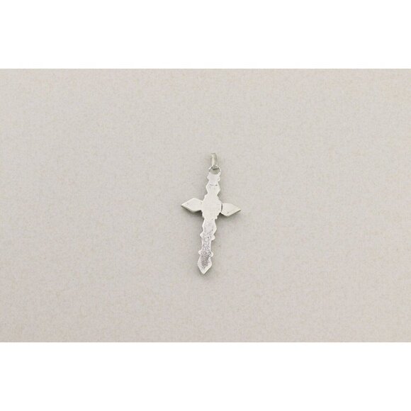 Pendant Only Sterling Silver Turquoise Cross Pendant 2" x 7/8" - Picture 6 of 6